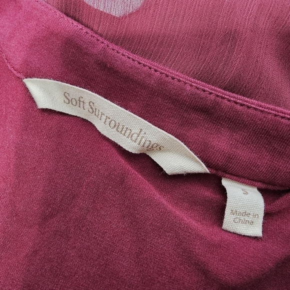 Soft surroundings small sheer cover with unique buttons long sleeve top - Picture 6 of 6